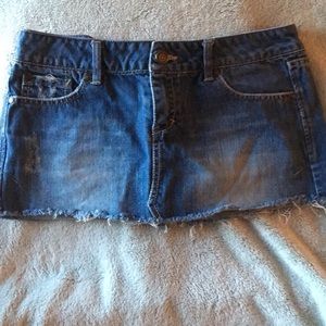 Medium blue denim mini skirt